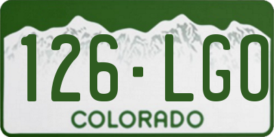CO license plate 126LGO
