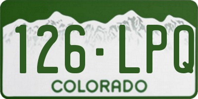 CO license plate 126LPQ