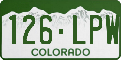 CO license plate 126LPW