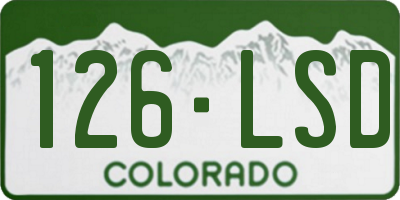 CO license plate 126LSD