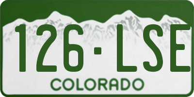 CO license plate 126LSE