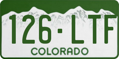 CO license plate 126LTF