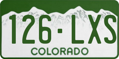CO license plate 126LXS