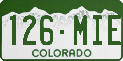 CO license plate 126MIE