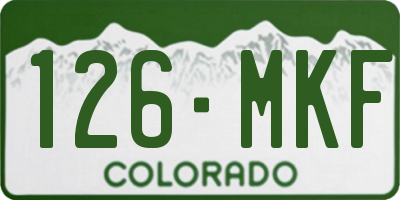 CO license plate 126MKF