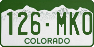 CO license plate 126MKO