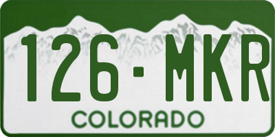 CO license plate 126MKR