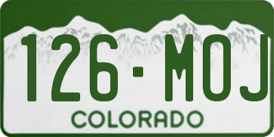 CO license plate 126MOJ