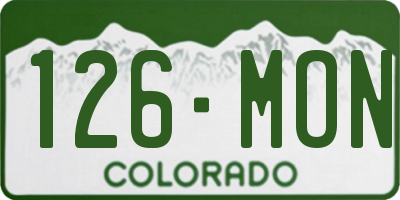 CO license plate 126MON