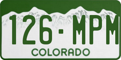 CO license plate 126MPM
