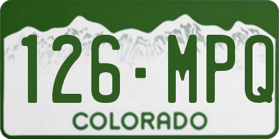 CO license plate 126MPQ