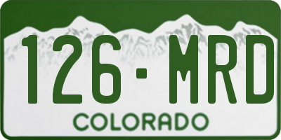 CO license plate 126MRD