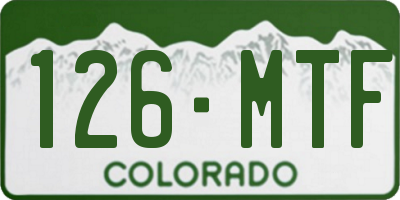 CO license plate 126MTF