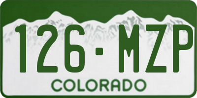 CO license plate 126MZP
