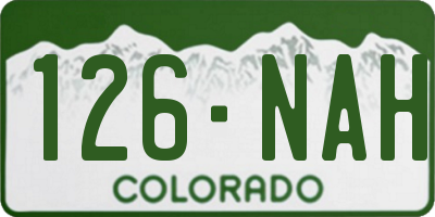 CO license plate 126NAH