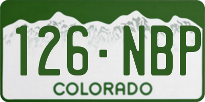 CO license plate 126NBP