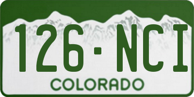 CO license plate 126NCI