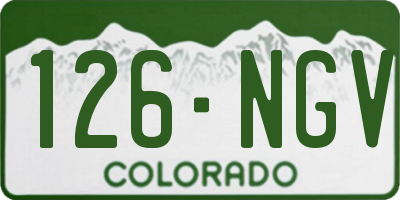 CO license plate 126NGV