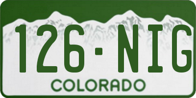 CO license plate 126NIG