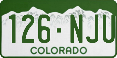 CO license plate 126NJU