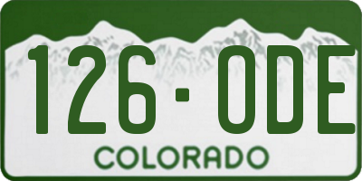 CO license plate 126ODE