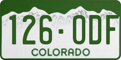 CO license plate 126ODF