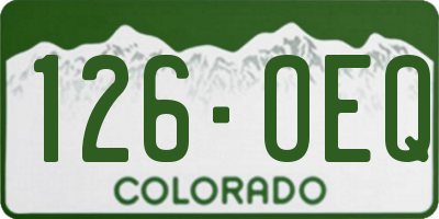 CO license plate 126OEQ