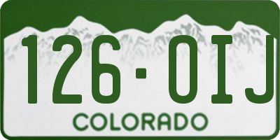 CO license plate 126OIJ