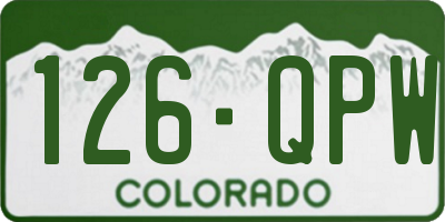 CO license plate 126QPW