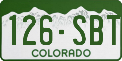 CO license plate 126SBT