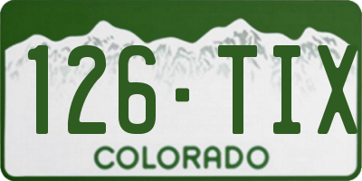 CO license plate 126TIX