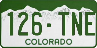 CO license plate 126TNE