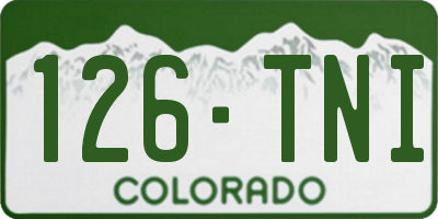 CO license plate 126TNI