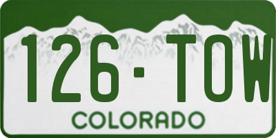 CO license plate 126TOW