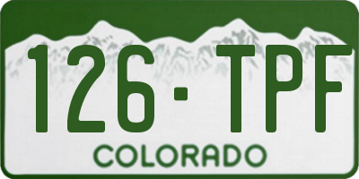 CO license plate 126TPF