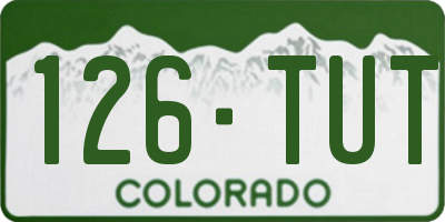 CO license plate 126TUT