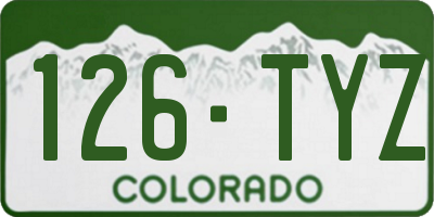 CO license plate 126TYZ