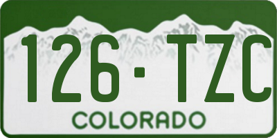 CO license plate 126TZC