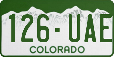 CO license plate 126UAE