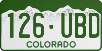 CO license plate 126UBD