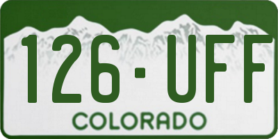 CO license plate 126UFF
