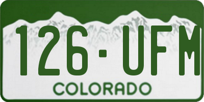 CO license plate 126UFM