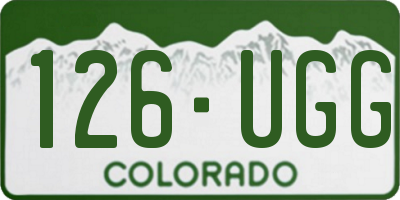 CO license plate 126UGG