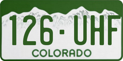 CO license plate 126UHF