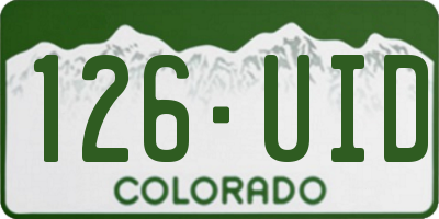 CO license plate 126UID
