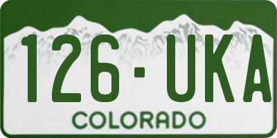 CO license plate 126UKA