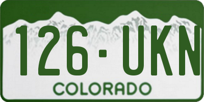 CO license plate 126UKN