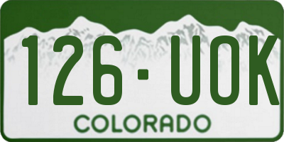 CO license plate 126UOK