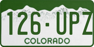 CO license plate 126UPZ