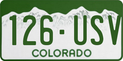 CO license plate 126USV